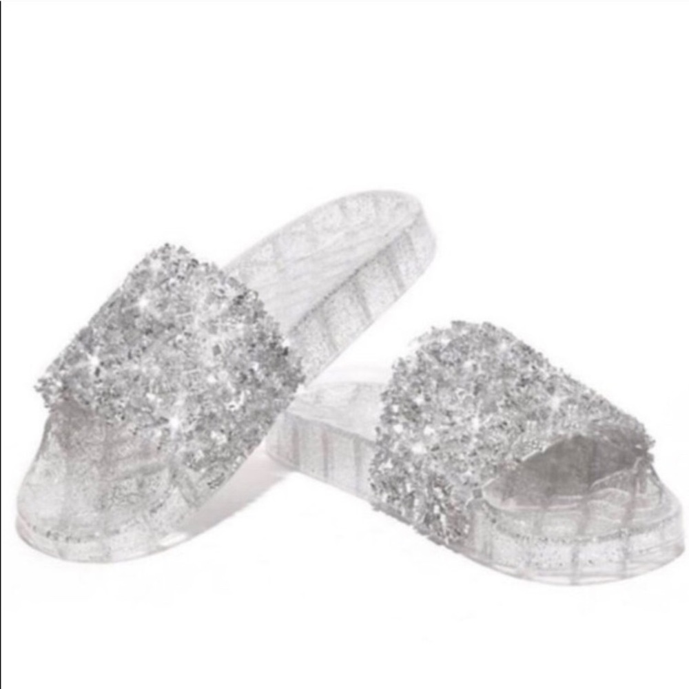 Embellished Slides - Silver - Picture 2 of 6